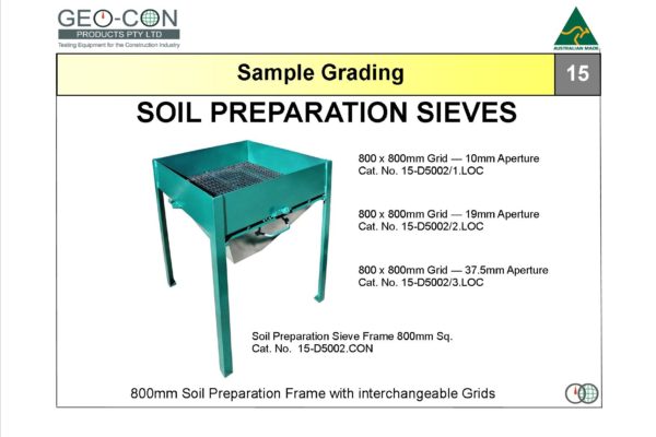 170; 15 - 800mm Soil Preparation Sieve set-up