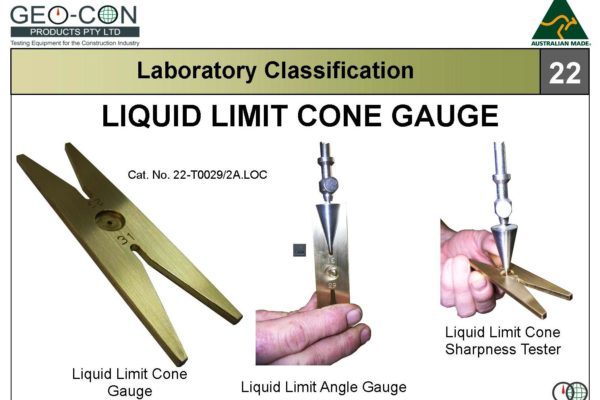 250; 22 - Liquid Limit Cone Sharpness Tester and Angle Gauge