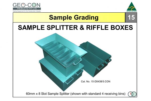 15 - 60mm x 8 Slot Sample Splitter with receiving bins