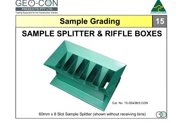 15 - 60mm x 8 Slot Sample Splitter without receiving bins