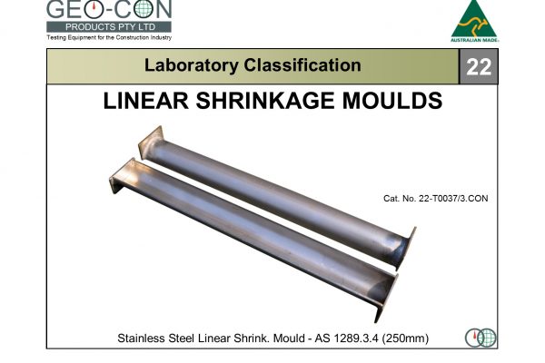 22 - Stainless Steel Linear Shrink Mould - AS 1289 (250mm)