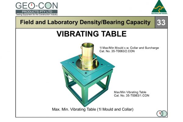33 - Max.Min. Vib Table (1l Mould)