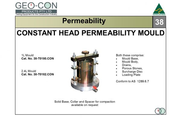 38 - Constant Head Permeability Moulds 100 & 150mm