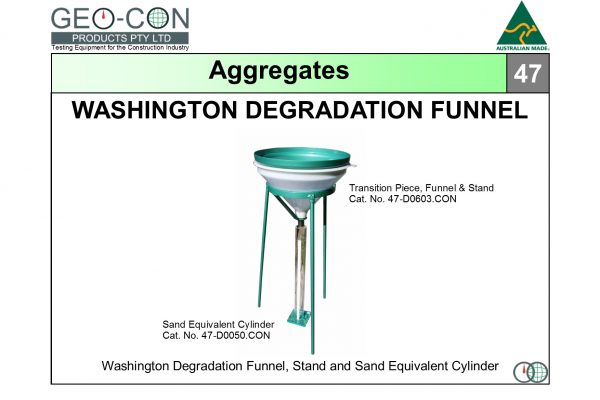 47 - Wash. Deg. Funnel, Stand and Cylinder