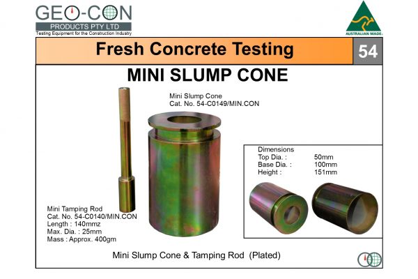 54 - Mini Slump Cone & Tamping Rod