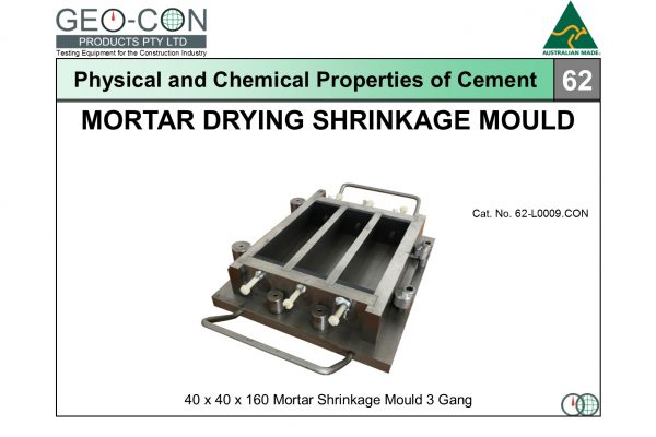 62 - 40 x 40 x 160 Mortar Shrinkage Mould